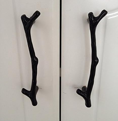 2pcs 96mm Retro Black Twig Cupboard Door Handle Kitchen Cabinets