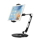 Suptek Aluminum Tablet Desk Stand for iPad, iPhone, Samsung, Asus and More 4.7-11 inch Devices, 360&deg; Flexible Cell Phone Holder Mount, Good for Bed, Kitchen, Office (YF208D)