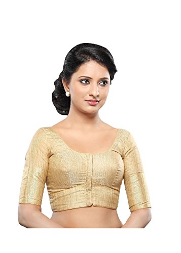 Saris and Things Gold Fancy Front Open Ready-made Saree Blouse Choli