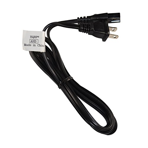 HQRP AC Power Cable Cord for VIZIO E-Series E Series E241i-A1 E291i-A1 E320i-A0 E390i-A1 E420i-A0 E470i-A0 E500i-A1 E601i-A3 E701i-A3 LED Smart TV plus HQRP Euro Plug Adapter