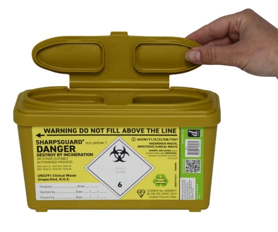 Sharps Container 1 Litre with Safety Web - (2 Pack)
