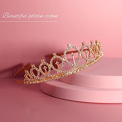 Birthday Girl Sash Crowns Gifts for Women Tiaras Headbands Belt Sweet Girls Princess Hair Band Rhinestone Hair Hoop Tiara (rhinestone)