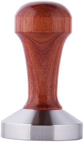 Espresso Coffee Tamper 58mm by SigBarista. Highest Quality Stainless Steel, Flat Base, Rose Wood Grip Handle.