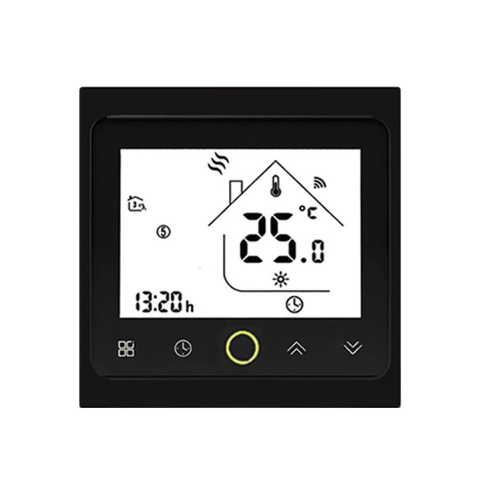 MincoHome WiFi Thermostat for Electric Floor Heating LCD Touch Screen Temperature Controller with Alexa(For Electric Heating, Black)