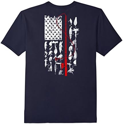 Mens Funny Fisherman Gifts For Men - Fishing Flag Tshirt 2XL Navy