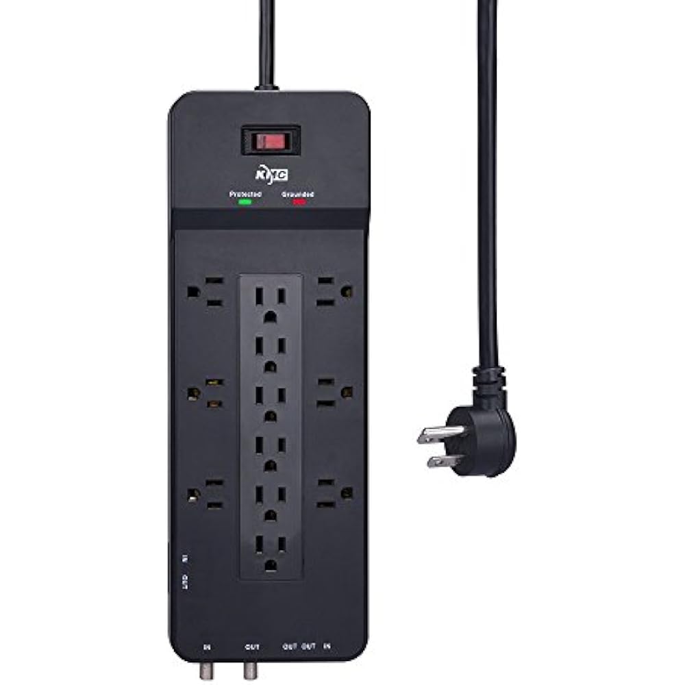 12Outlet Surge Protector Power Strip, 4500J, TV Cord Home Audio eBay