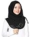 SAFIYA - Hijab for muslim women I Long headscarf islamic scarf turban pashmina shawl cap underscarf pins I Chiffon I Black - 75x180cm