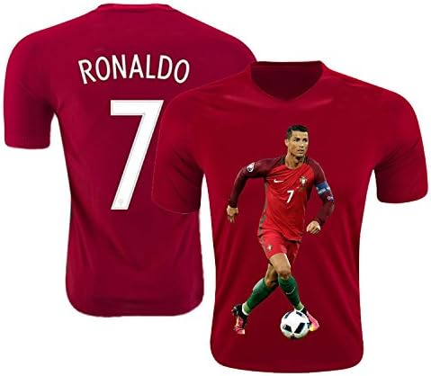 Ronaldo Jersey Style T-shirt Kids Cristiano Ronaldo Jersey Portugal T-shirt Gift Set Youth Sizes ✓ Premium Quality ✓ Soccer Backpack Gift Packaging
