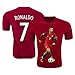 Ronaldo Jersey Style T-Shirt Kids Cristiano Gift Set Youth Sizes Premium Quality with Soccer Backpack, red, YM 8-10 Years Old