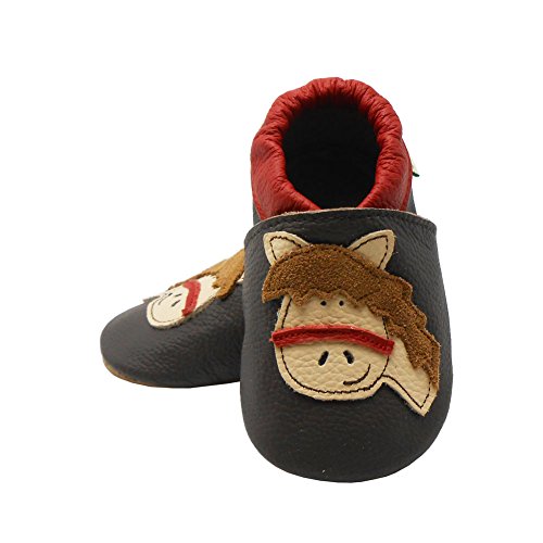 image for Sayoyo Baby Horse Soft Sole Leather Infant Toddler Prewalker Shoes Bro