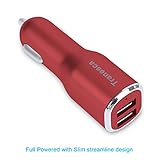 Car charger red- Tranesca 24W Dual Port USB car charger for iPhone 7/iPhone 6s/iPhone 6/iPhone 5s,iPad Air/iPad Pro;Samsung Galaxy Note Series and other Android and iOS devices (Red)
