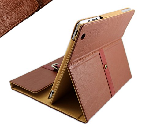 SANOXY Folio Buckle Belt Style PU Leather Case Cover Stand with Auto Sleep/Wake Feature for iPad 2/3/4 (Brown)