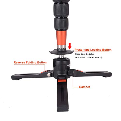 Video Monopod with Feet for DSLR Fluid Head Coman KX3131 2 in 1 Tripod and Monopod Combo for Camera