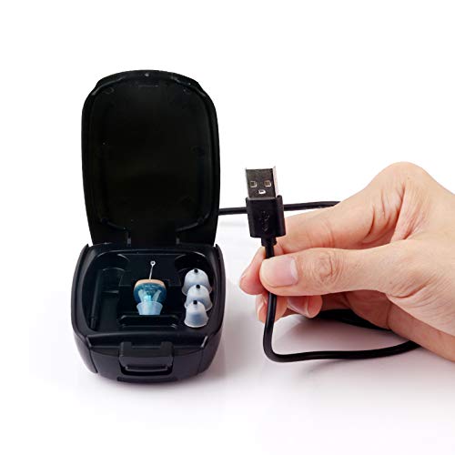 TKING Rechargeable Hearing Amplifier for Adults,Superior Noise Reduction & Feedback Cancelling,Aid and Assist Hearing (Blue, Rechargeable Type)
