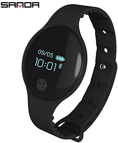 XIAYU Activity Tracker Smart Fitness Wristband,Led alarm smart bracelet watch female student charging alarm clock waterproof children's vibration electronic watch male,Black