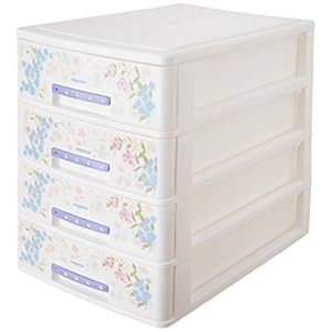 Nayasa Tuckins Plastic Drawer- 4 Piece (White, 18.4 cm x 26.7 cm x 25.4 cm), Rectangular