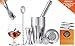 5 pieces Mixology Bartender Kit - Cocktail Shaker Set with Recipes for Martini & Drinks - 24 oz Bar Tool Kit Accessories - Stainless Steel Bartender Shaker Drink Mixer with Strainer, Muddler, Mixing Spoon, Measuring Jigger, Ice Tong