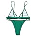 RELTANGL Women's Halter Top Tie Side Bottom Swimwear Bikini Set, Medium, US(4-6), Green