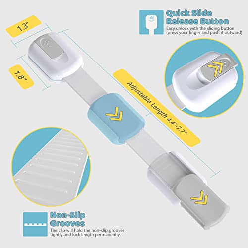 Baby Proof Latches (10 Pack) Childproof Drawer Latches with 6
