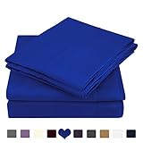 HOMEIDEAS Bed Sheets Set Extra Soft Brushed Microfiber 1800 Bedding Sheets - Deep Pocket, Hypoallergenic, Wrinkle & Fade Free - 4 Piece(Full,Sapphire Blue)