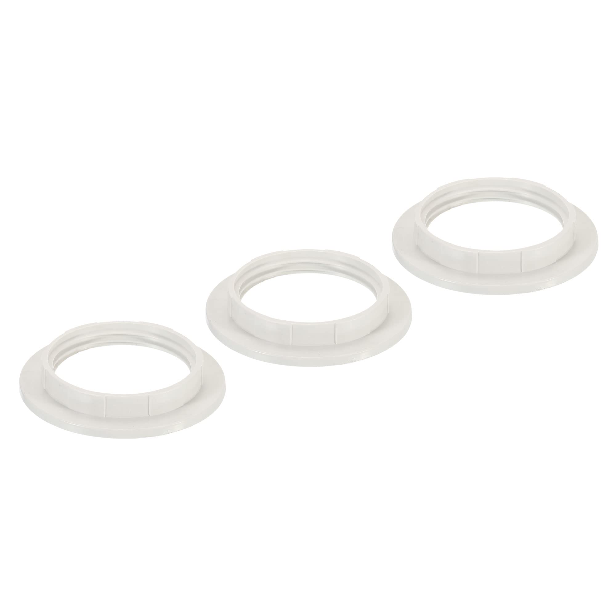 PATIKIL E26 Light Socket Rings, 3 Pack Lamp Shade Holder Adapter Ring for Light Fixtures, White Color