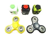 Oliasports Anxiety Attention Toy Spinner Fidget Cube for Children and Adults, 1 Piece, Black Green