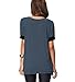 Sarin Mathews Women's Casual Round Neck Loose Fit Short Sleeve T-Shirt Blouse Tops Darkgrey S