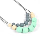 Silicone Teething Necklace - Silicone Beads Teether Necklace Toys - Fun, Colorful and BPA-Free