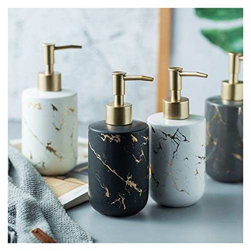 JIAN 6 Colours Luxury Charming Art Gold Thunder European Ceramic Soap Dispenser Lotion Perfume Liquid Pump Latex Bottle… - Image 4