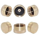 Joyway 6Pcs Solid Brass Refill Propane Bottle Cap Universal for All 1 LB Gas Tank Cylinder Sealed Protect Cap