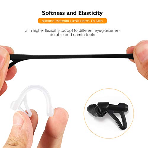 SMARTTOP Eyeglasses Ear Grips Sleeve Retainer Anti Slip Silicone