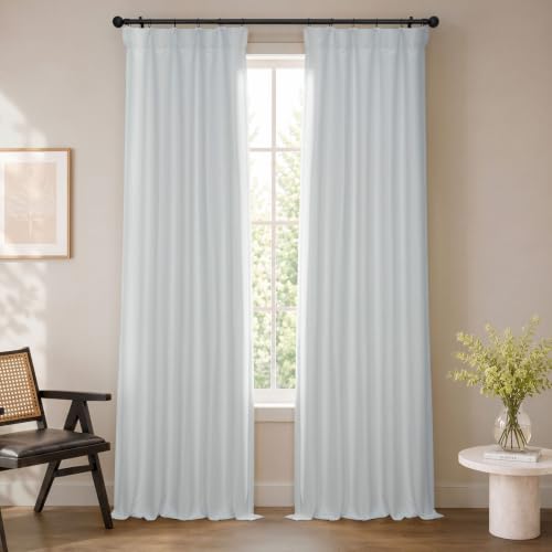 HPD Half Price Drapes Bellino Room Darkening Curtains 108 Inches Long Curtains for Bedroom & Living Room (1 Panel), 50W x 108L, Chalk Off White