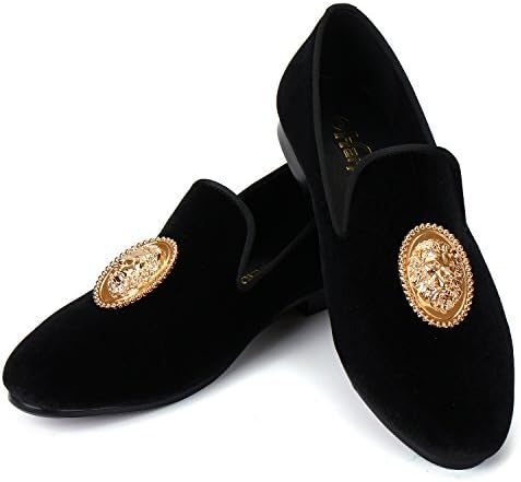 Harpelunde Mens Loafers Dress Shoes Smoking Flats Animal Buckle