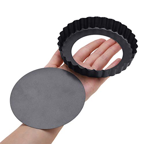 5 Inch Tart Pie Quiche Pans, Mini Tart Pans with Non Stick Removable Bottom(Round/Pack of 4)