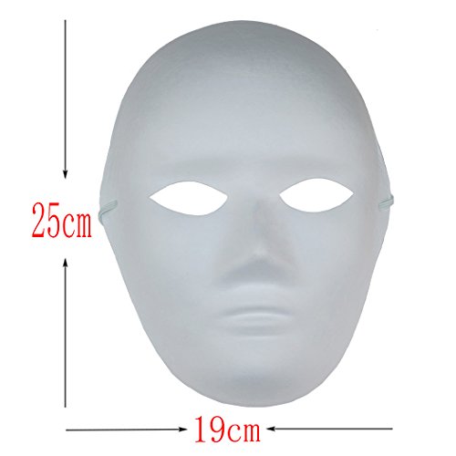 Full Face Handmade Mask Halloween Party Cosplay Carnival Masquerade DIY(6-Pack) - Image 6