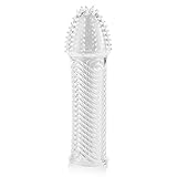 Oomph! New Arrival Thick Reusable Crystal Silicone Penis Sleeve Enhancer Extender Delay Climax Ejaculation for Man(type A) Transparent