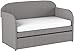 Homelegance Roland Fabric Upholstered Daybed with Trundle, Twin, Gray, Model:4950GY*