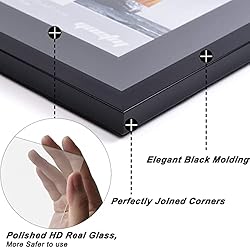 Yaetm 11x14 Double Floating Mat Picture Frame Set