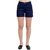 Judy Blue High Rise Denim Trouser Shorts- Ivory Gem