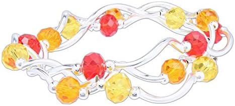My Fun Colors - Bundle of 3 Fashion Bling Stackable Colored Bracelet (Color-Orange Dandelion True Red)