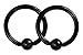 14g 11mm Black Surgical Steel Captive Bead Body Piercing Hoops (2pcs)
