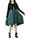 Mordenmiss Women's Contrast Color Hi-Low Dress With Side Pockets
