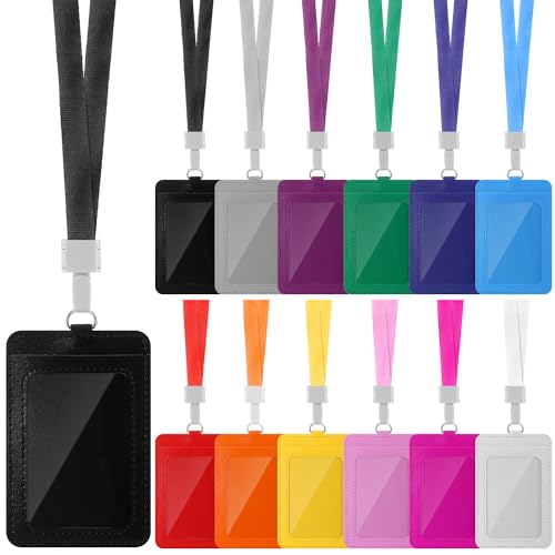 Tenceur 12 Pcs Teacher Lanyard with ID Holder PU Leather ID Badge Holder at Amazon