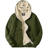 PEHMEA Men's Warm Thicken Fleece Hoodie Sherpa Lined Full-Zip Sweatshirt Jacket