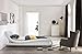 Greatime Contemporary Upholstered Bed, Queen, White