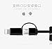 [2 Naissance] 1 Pack 2-in-1 Retractable High Speed Fast Sturdy Durable lighting/Android USB charging Cable for Iphone 6 Plus, 6, 5s 4 4s,Android Samsung Phones and Tablets (black)