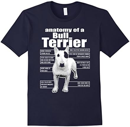 Mens ANATOMY OF A BULL TERRIER T-SHIRTS || FUNNY BULL TERRIER TEE 3XL Navy