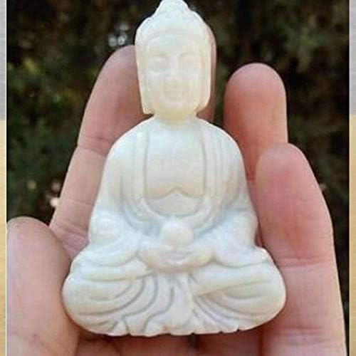 VietGT Old Jade Statue Pendant - Charming Green Jade Pendant Handwork Carved Buddha Hand-Carved Statue Spiritual Belief Figurines Collectable - by GTIN - 1 Pcs