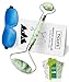 Ticlo's Authentic Jade Roller - Massage Tool For Face, Neck & Body – 100% Natural Jade Stone - BONUS 3D Soft Sleep Mask