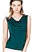 METWAY Women's Tank Tops Comfy Fit Swing Neck Silk Sleeveless Shirts Medium Dark Green